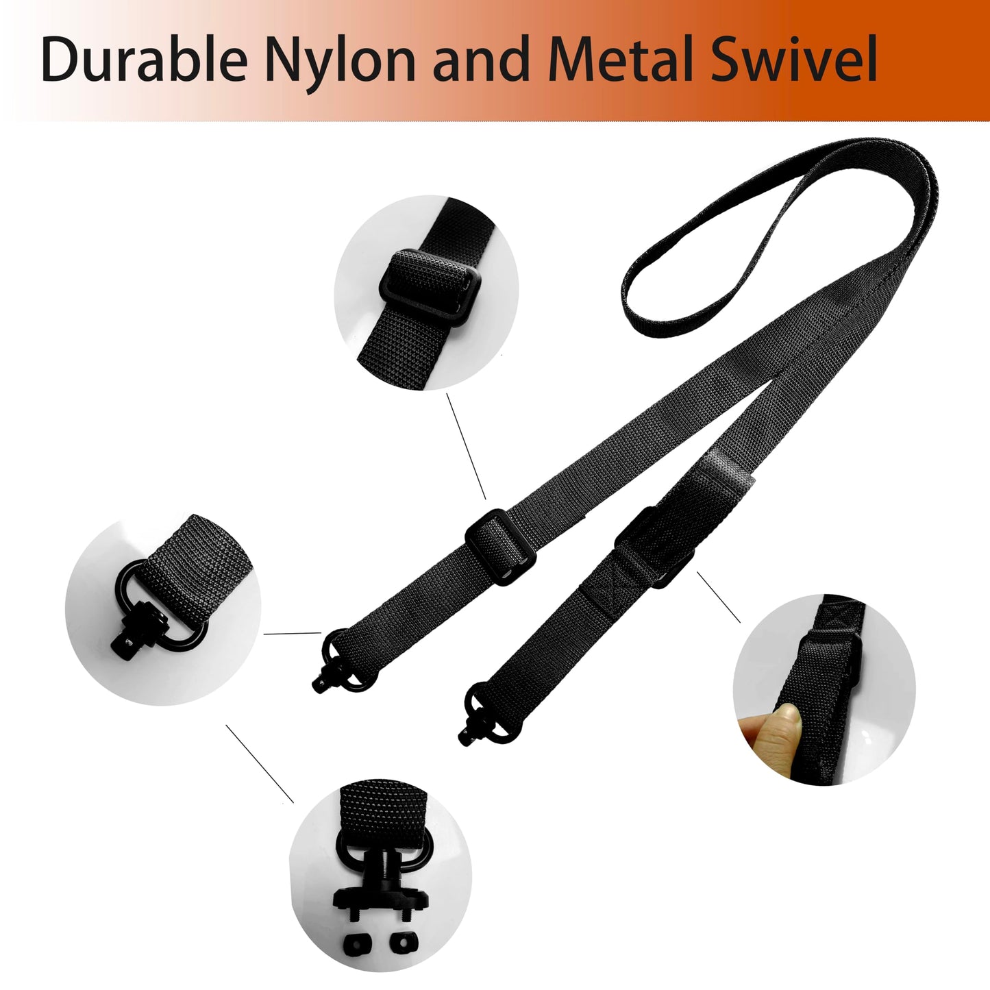 ZJQY Two Point Traditional QD Sling with Sling Swivel and Quick Adjust Loop