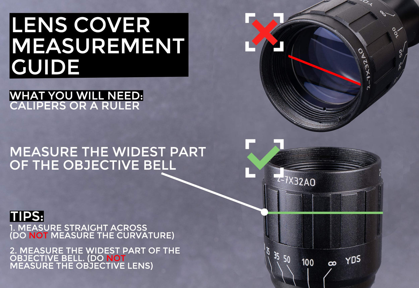 Monstrum Pro Series Flip-Up Scope Lens Covers (Objective Bell | 55-62 mm oustide Diameter)