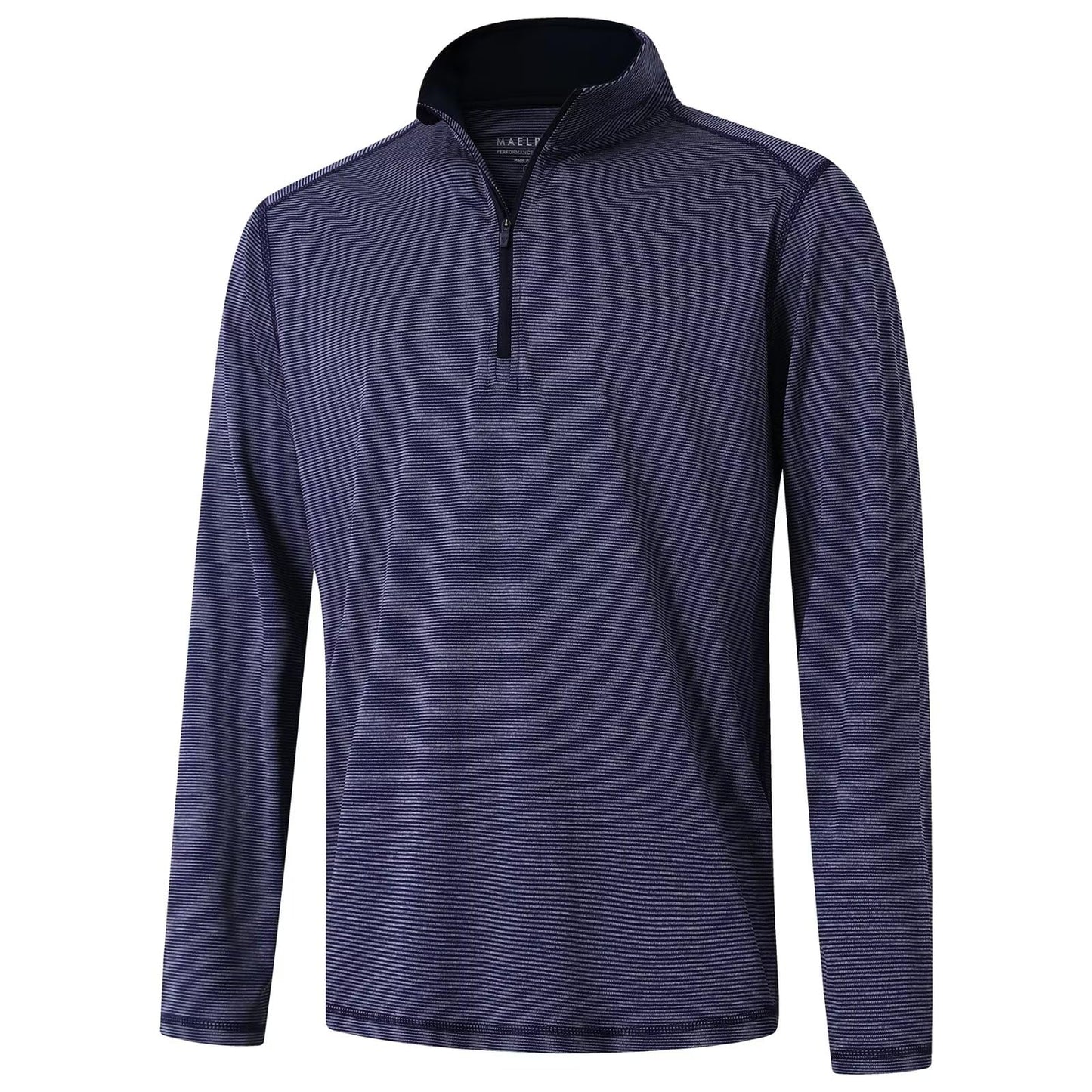 M MAELREG Mens 1/4 Zip Pullover Striped Mock Neck Lightweight Melange Golf Half Zip Sweatshirts for Men