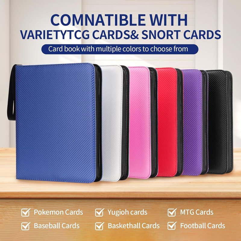 Card Binder - 720 Capacity Zippered Trading Card Holder | Acid-Free, Durable Storage for MTG & Sports Cards (Black, 9 Pocket)