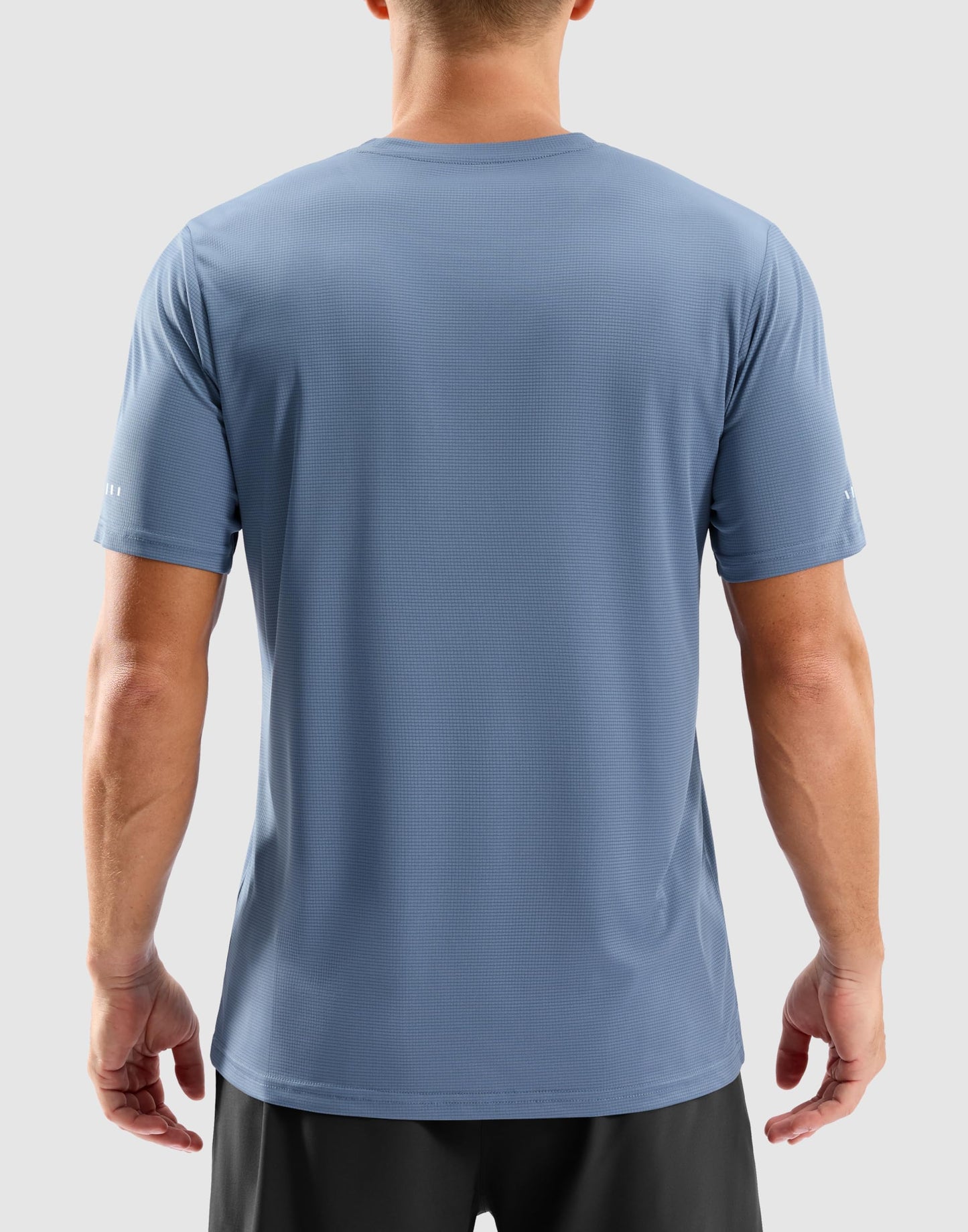 Men's Workout Breathable T-Shirts Dry Fit UPF 50+ Sun Shirts Quick Dry Cooling Tee for Athletic, Running, Hiking (Slate Blue, L)