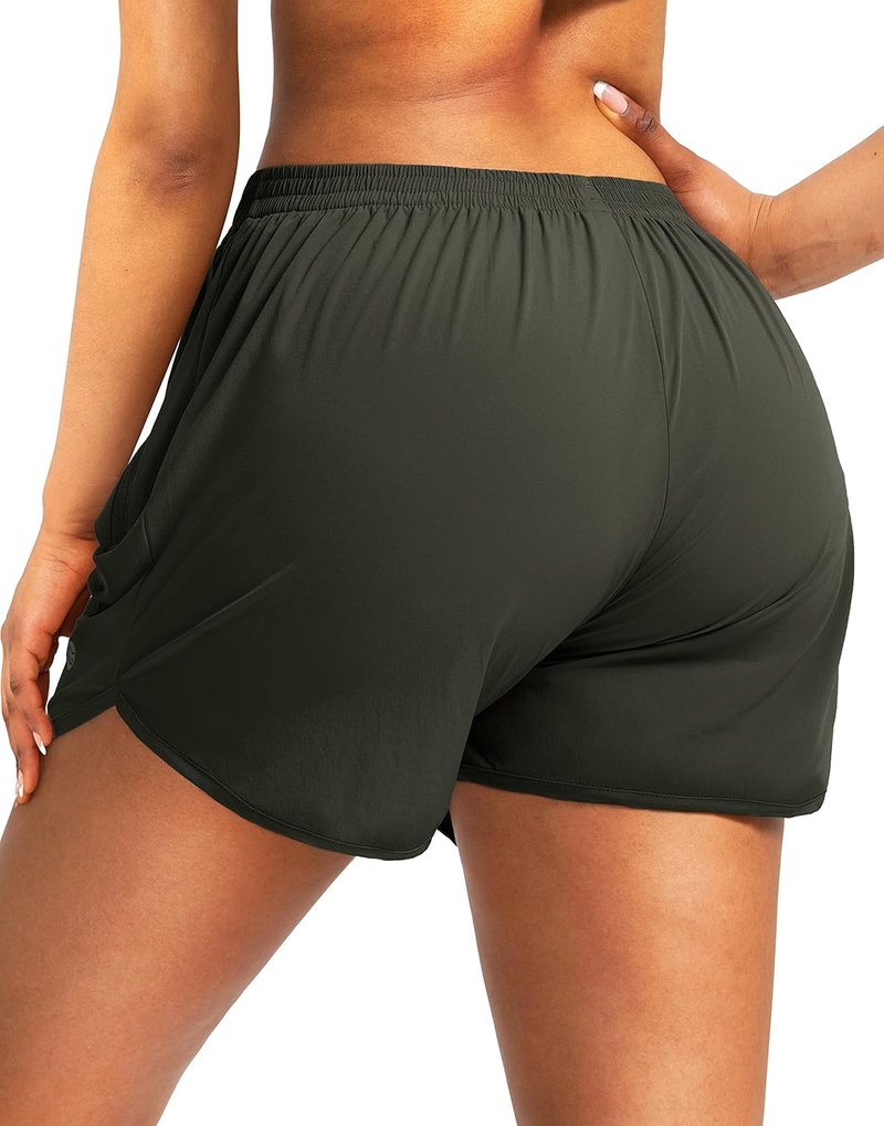 Women's Running Shorts - Quick Dry Athletic Gym Shorts with Zipper Pockets | Comfy Liner, 3" Length