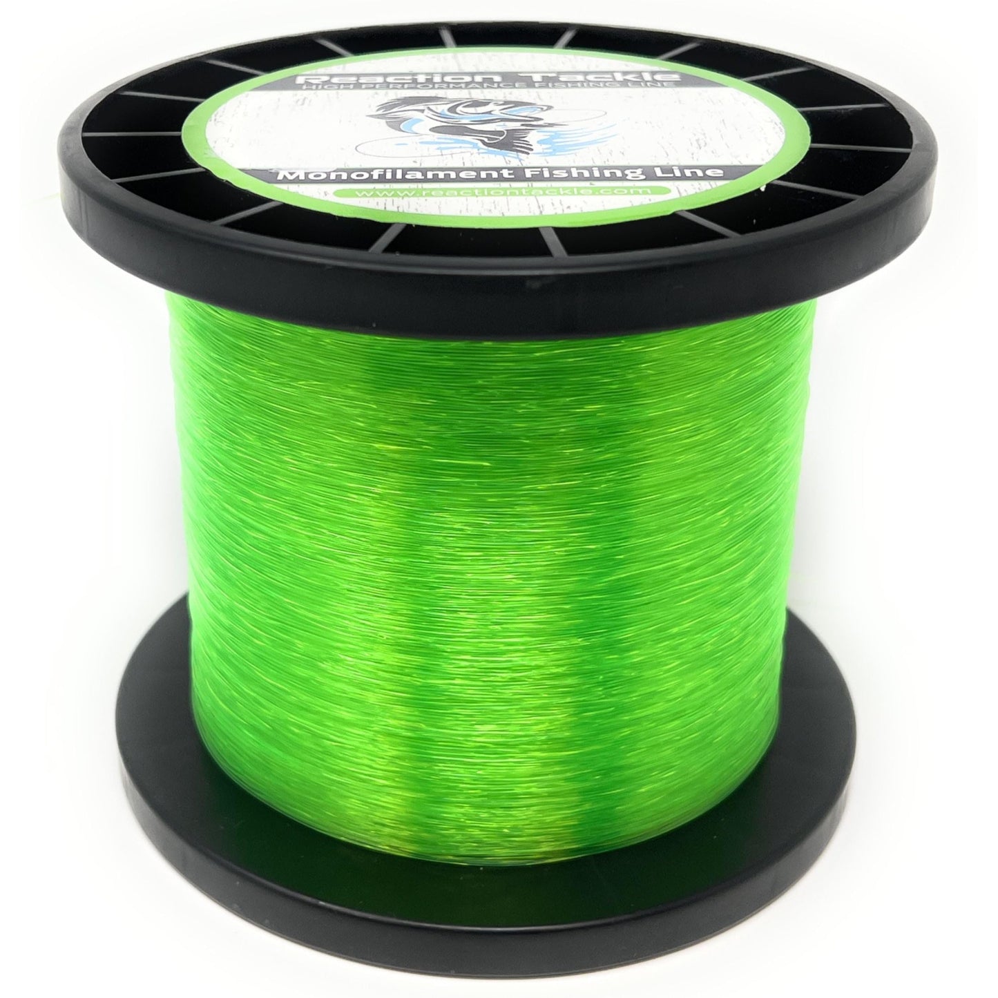 Reaction Tackle Monofilament Fishing Line - Premium Nylon Mono Line, Strong & Abrasion-Resistant, Low Memory for Smooth Long Casts - Freshwater & Saltwater - Hi Vis Green | 80lb (730 Yards)