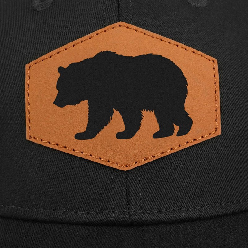 Jiaazerd Bear Baseball Cap for Bear Lovers,Leather Trucker Hat Snapback Hat for Men Women Brown