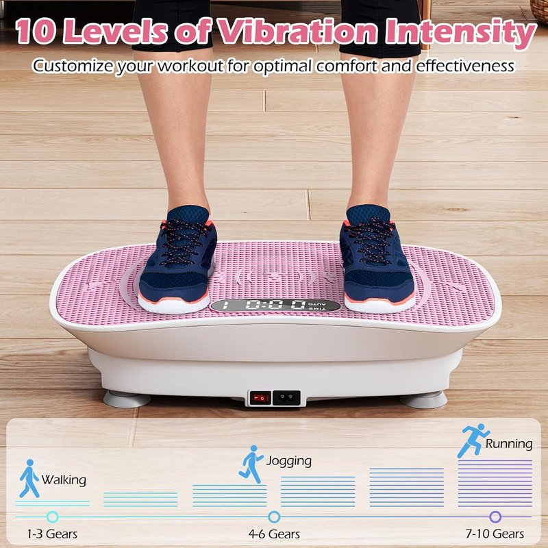 Vibration Plate Exercise Machine - Full Body Shake Board for Lymphatic Drainage | Remote & LED Display