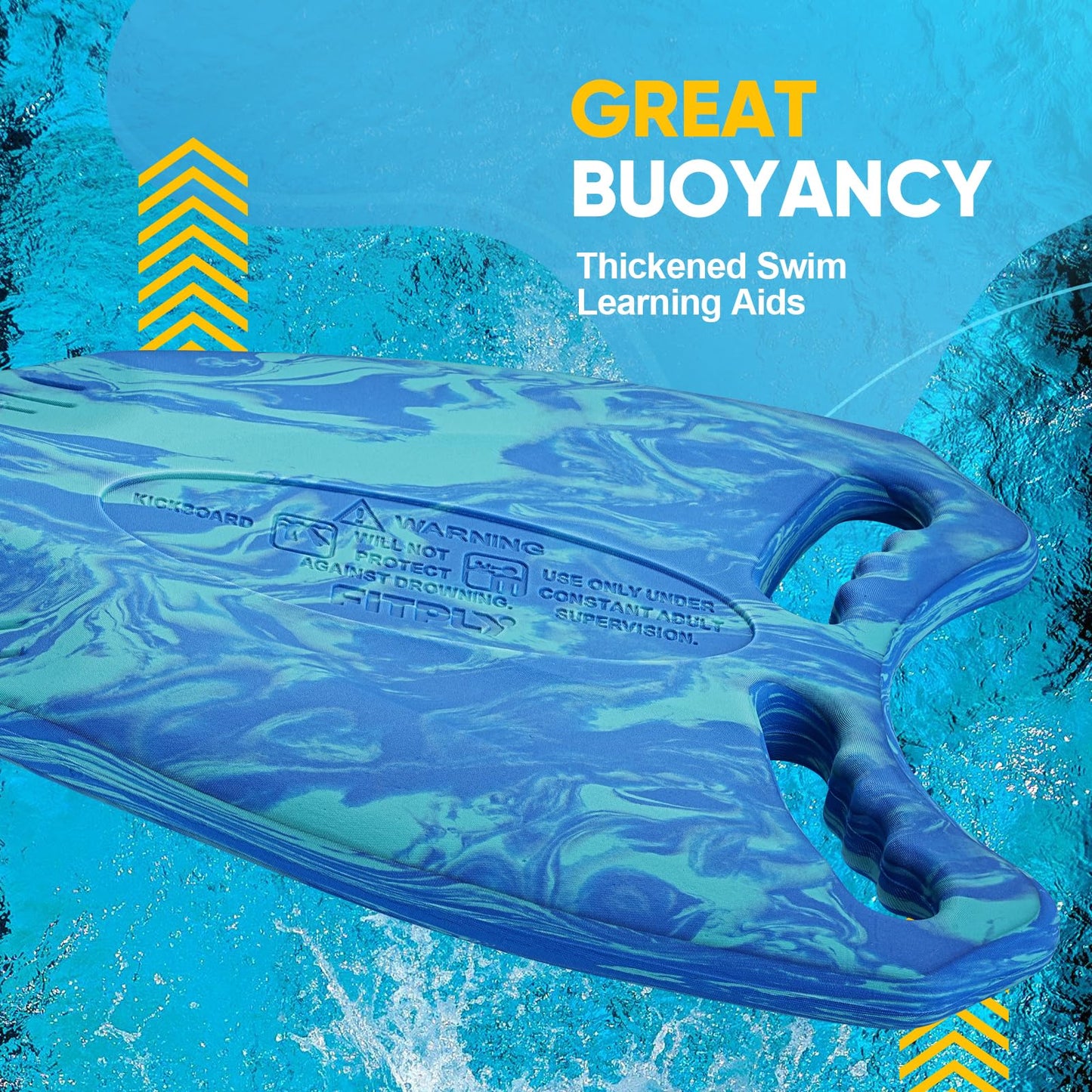 Fitply 2PCS Kick Board Swim for Adult & Kid - High Buoyancy Safety Swimming Kickboard | Swim Training Aid for Pool & Open Water | Kickboard Adult Swimming Training | EVA Material, BPA Free