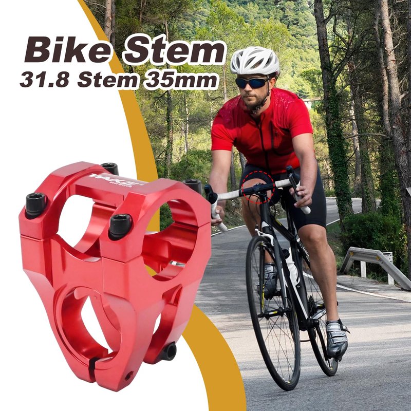 Anxingo Stem 35mm Short Riser Handlebar Aluminum Alloy 31.8 * 28.6mm for MTB Mountain Bike Road Bike Stem Bicycle Stem BMX Stem (Red)