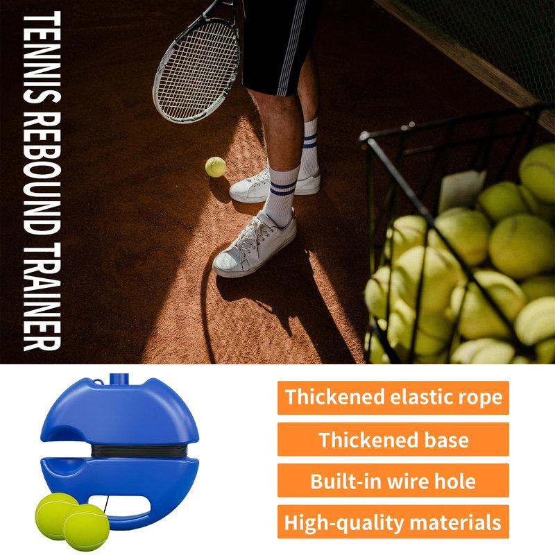 ZUFUMI Tennis Trainer Rebound Ball with 2 String Balls, Tennis Pro Trainer, Portable Tennis Training Equipment, Tennis Rebounder Kit - Ideal for Beginners Sport Exercise