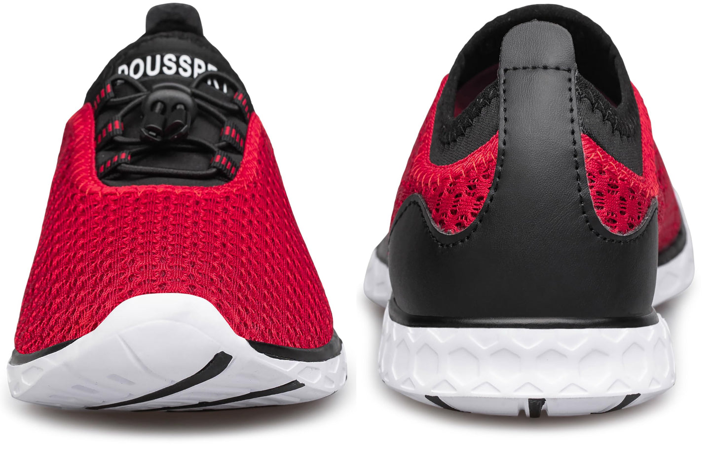 DOUSSPRT Men's Water Shoes Quick Dry for Beach Swim Pool Fishing Redwhite