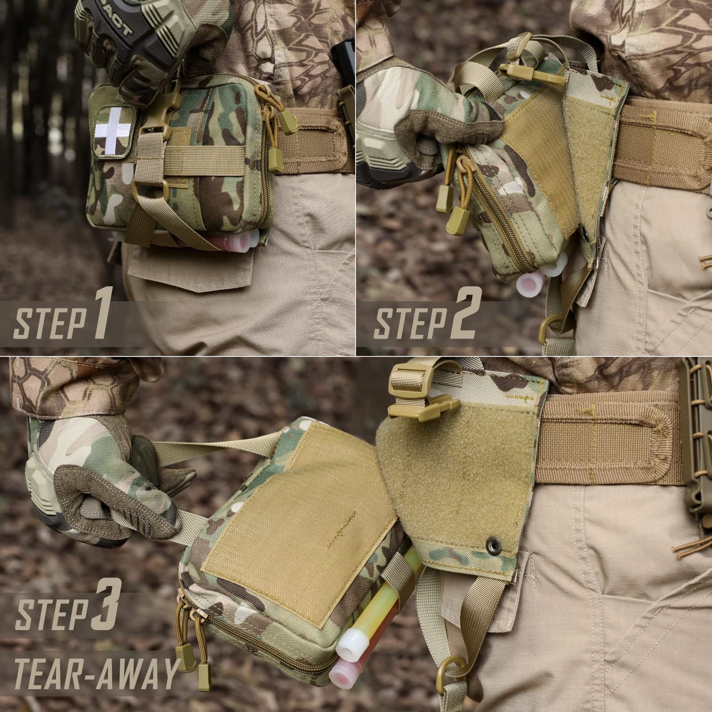 LIVANS Tactical EMT Pouch, Rip Away Molle Medical Pouches IFAK Tear-Away First Aid Kit Emergency Survival Bag for Travel Outdoor Hiking