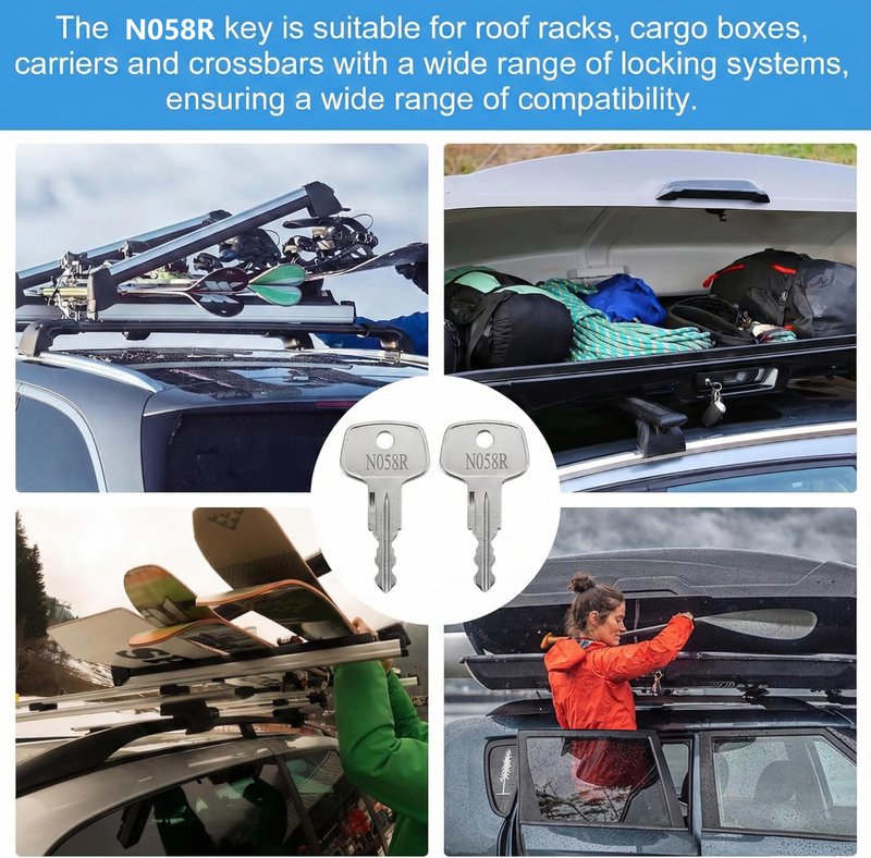 RMSPO (2 Pack) N058R Replacement Keys Compatible with Thule Roof Racks, Cargo Boxes & Ski Carriers - Fits Lock Code N058R - Spare Key Set for N-Series Cylinders