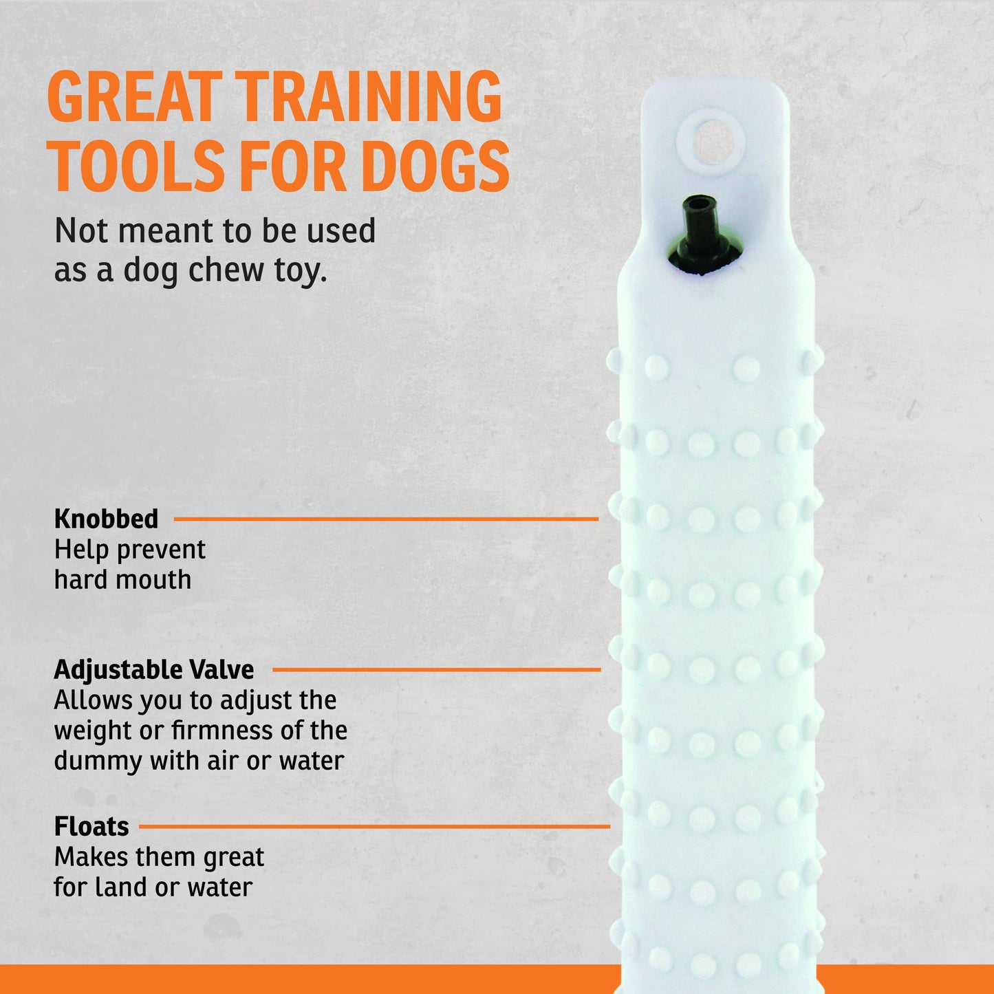 SportDOG White Plastic Dummies - Durable Soft Plastic Retriever & Hunting Bumper Training Accessory for Dogs - All Breeds - Non-Toxic Weatherproof Material - High-Visibility Color