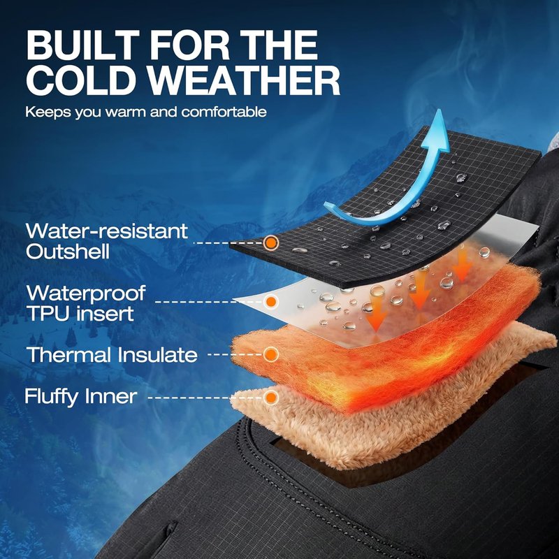 Winter Waterproof Touchscreen Gloves for Men & Women - Thermal Ski & Snow Gear for Cold Weather | Perfect for Outdoor Sports & Daily Use