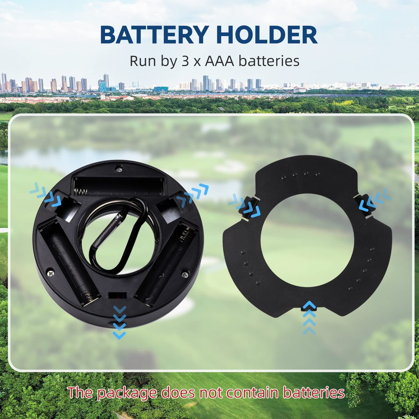 Kailund Golf Hole Lights 5 Pack - Led Light with Carabiner, Light Up Glow Hole for Night Play, Luminous Glow Golf Cup Lights for Putting Green Flags and Poles