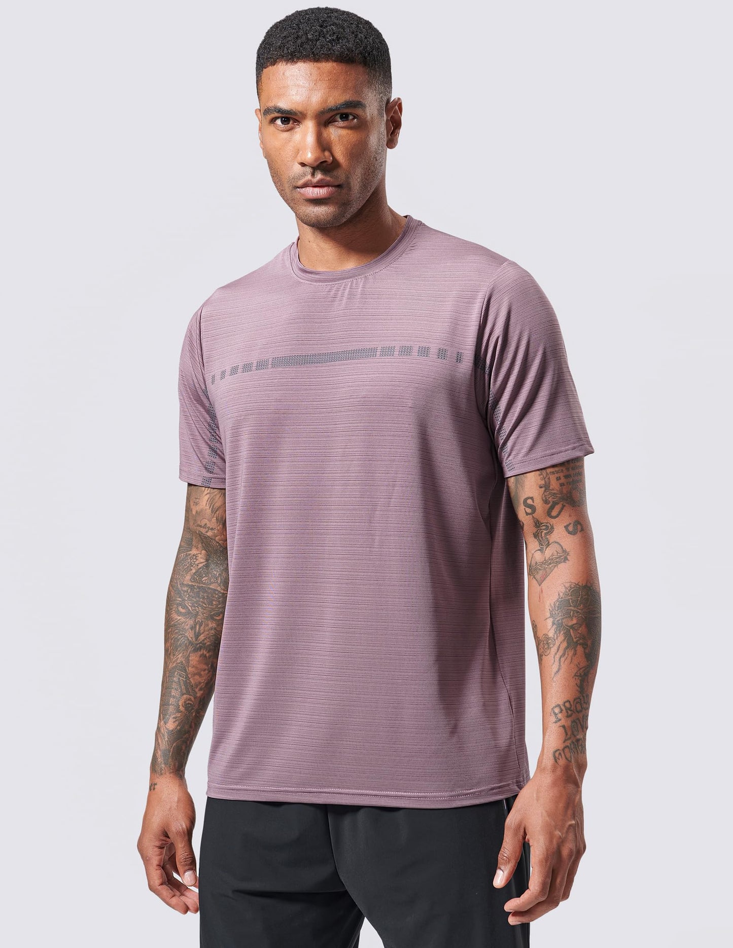 5 Pack Men’s Active Quick Dry Crew Neck T Shirts | Athletic Running Gym Workout Short Sleeve Tee Tops Bulk (Set 12, Large)