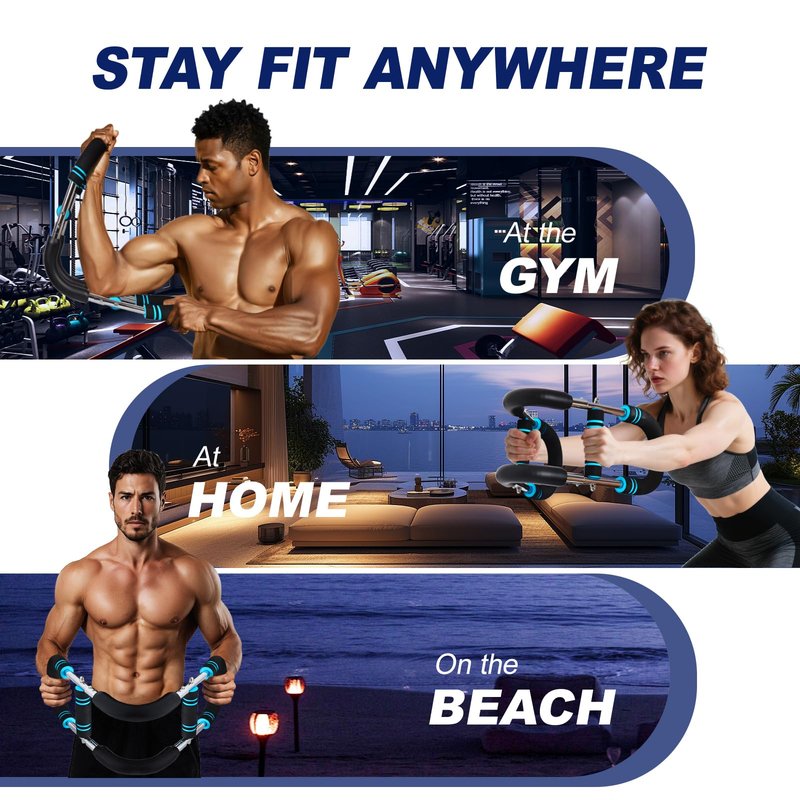 Pro-Grade Twister Arm Trainer- 30-100lb Arm Chest Exerciser with 4 Spring for Men & Women, Portable Adjustable Resistance Chest Workout Equipment with Anti-Slip Grips for Home Gym Strength Training