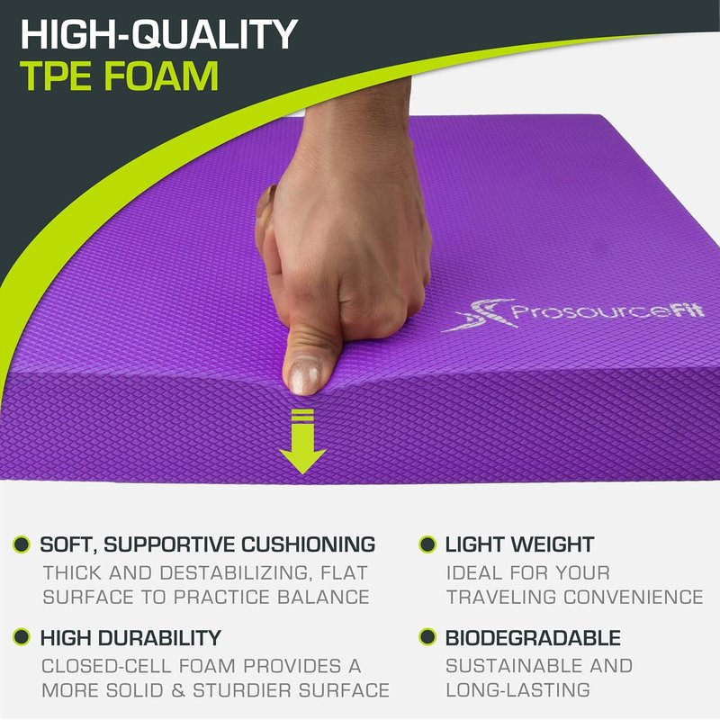 ProsourceFit Exercise Balance Pad - Non-Slip Cushioned Foam Mat for Fitness & Stability Training | Yoga & Therapy