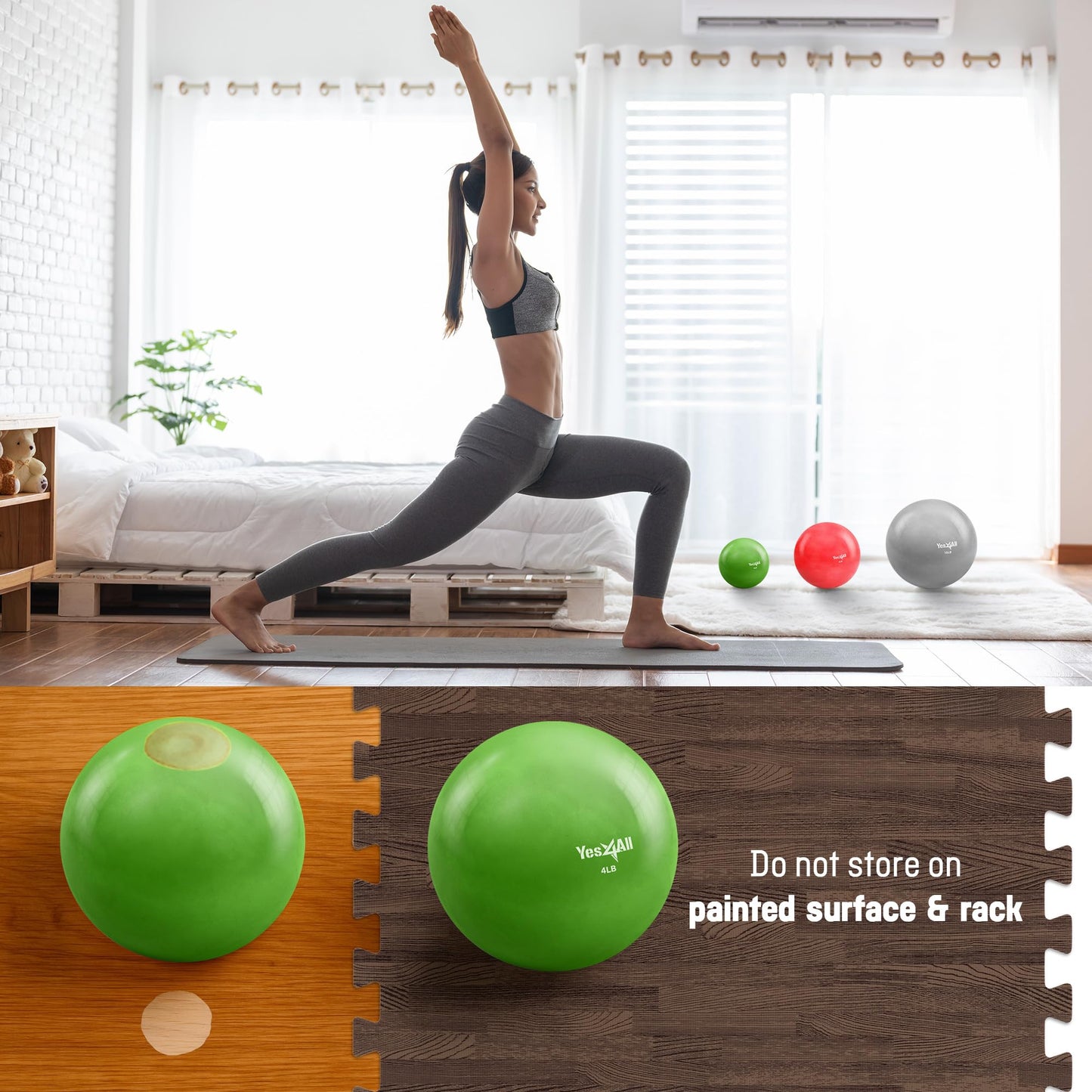 Yes4All Soft Weighted Toning Ball Smooth 2lb Blue