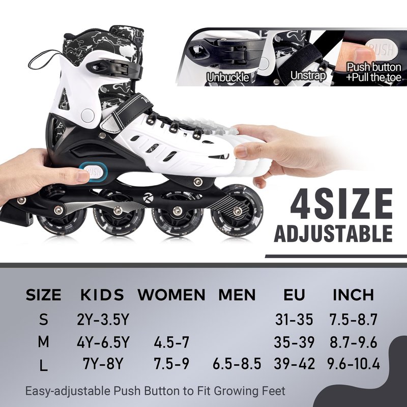 Inline Skates for Women Men Fun Illuminating Skates Adult Female Male Kids Girls Boys Patines para Mujer Size 7 8