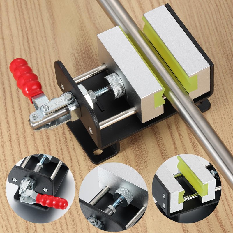 MistyBrew Professional Golf Club Regripping Vise - Heavy-Duty Grip Removal Tool with Protective Jaws & Sharp Hook Blade, Rock-Solid Mounting for DIY Shaft Repair (Visual Guide Included)