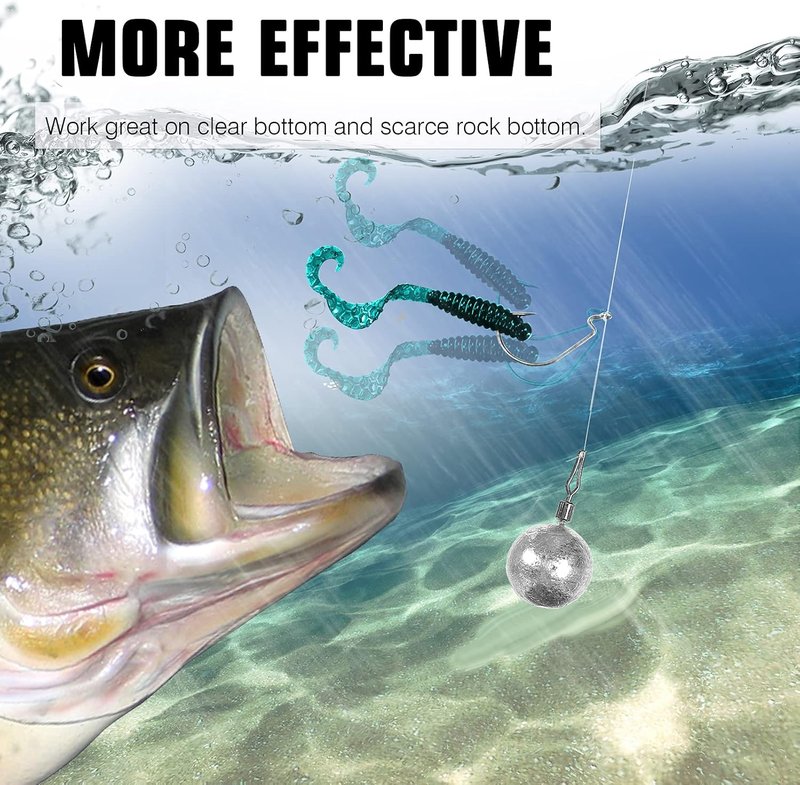 Fishing Weights - Removable Round Lead Sinker for Bass | Perfect for Freshwater Drop Shot