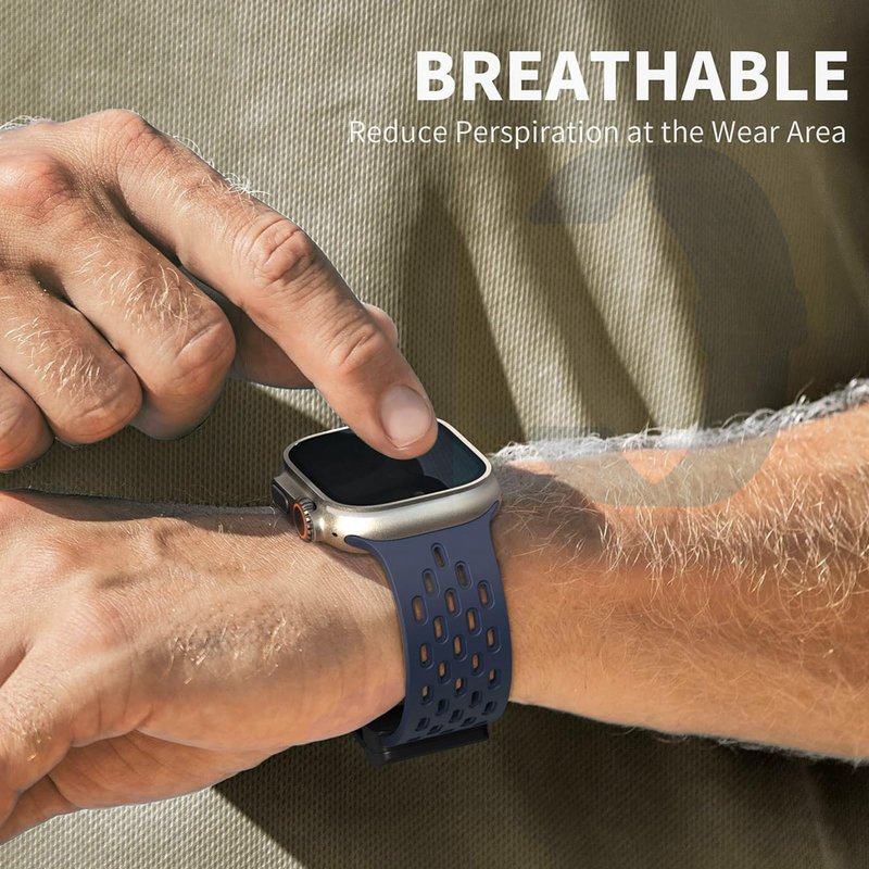 Compatible with ALPHAGEAR Smartwatch Bands, 22mm Quick Release Quick Release Breathable Soft Silicone Sport Band Replacemet Straps Compatible with ALPHAGEAR Bravo II, Bravo XL, Raptor, Commander, Juliet Smartwatch (Dark Blue, 22mm size band)