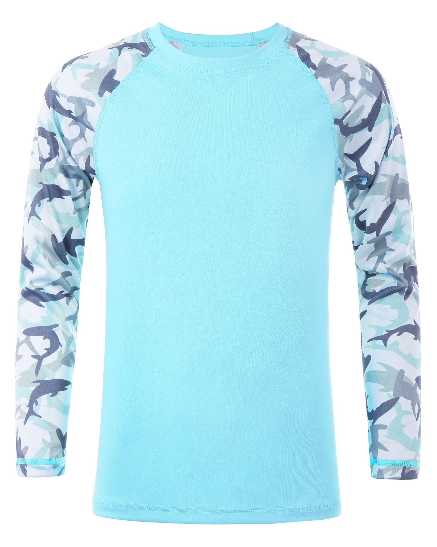 DRONIRING Boys UPF 50+ Long Sleeve Rash Guard, UV Sun Protection Swim Shirt