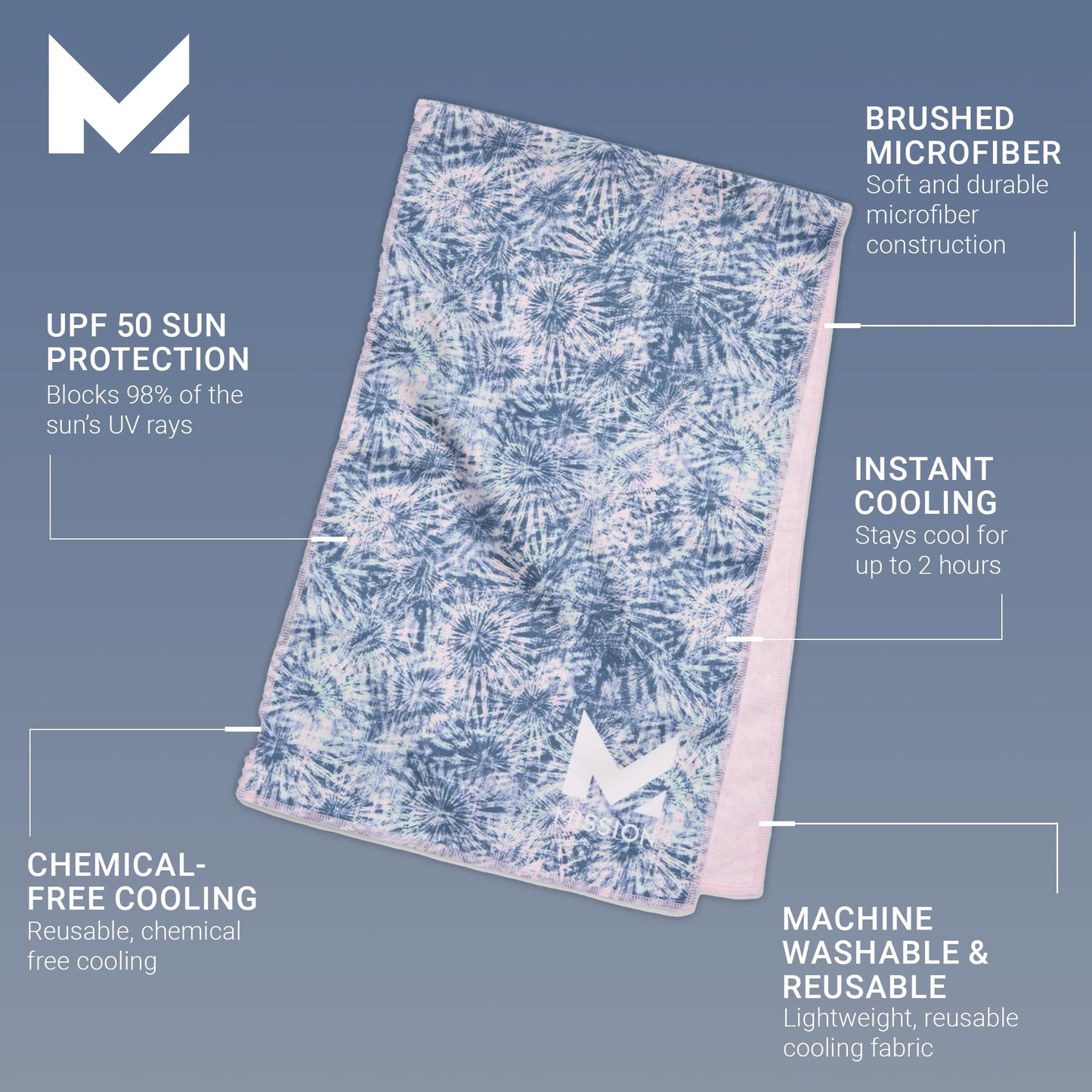 MISSION Original Cooling Towel, Twist & Shout Honeydew - Soft, Durable Microfiber - Cools Up to 2 Hours - UPF 50 Sun Protection - Machine Washable