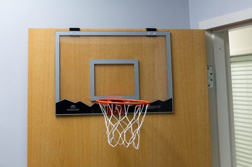 Silverback 18" Over the Door Mini Basketball Hoop Set with Shatterproof Backboard Perfect for Home or Office