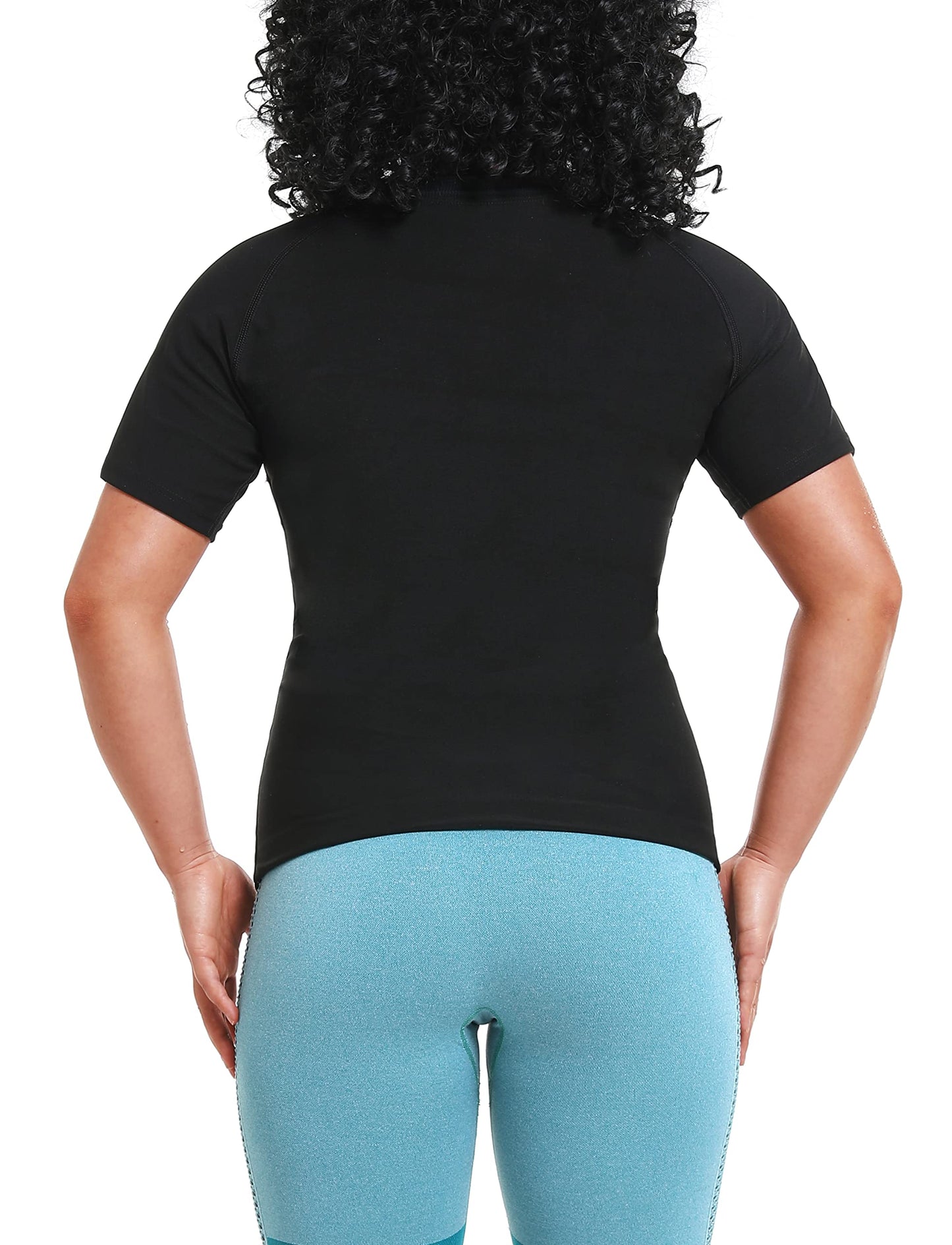 Sauna Suits for Women Sauna Shirt for Women Sweat Suit Sauna Vest Body Shaper Workout Top Zipper(BH60051-01-L)