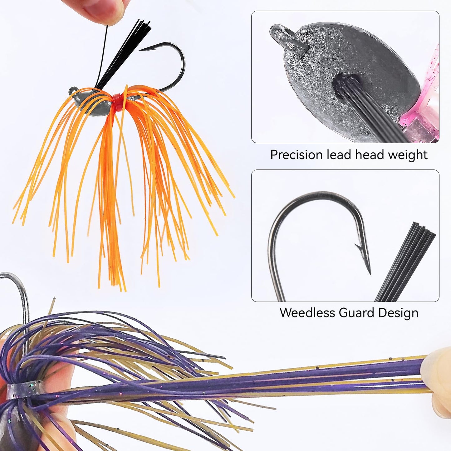 LUREBITE Weedless Football Jigs for Bass Fishing