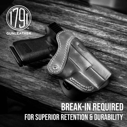 1791 GUNLEATHER G19 Paddle Holster - Optic Ready OWB CCW Leather Gun Holster for Belts - Right Handed - Compatible with Glock 19, 23, 27, Sig P225, Springfield XDS