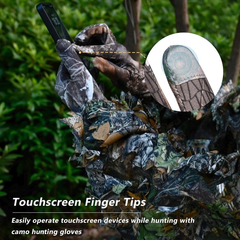 EAmber Camouflage Hunting Gloves Camo Touch Screen Gloves Pro Anti-Slip Lightweight Archery Accessories Hunting Outdoors