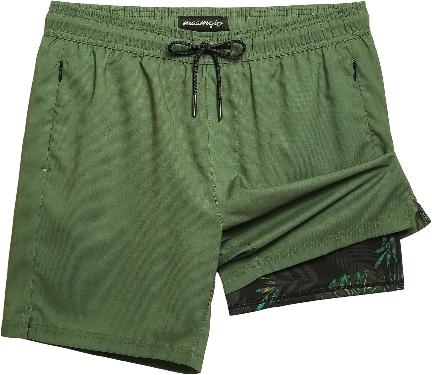 Men's Swim Trunks - 7" Quick-Dry Swim Shorts with Compression Liner | Plaid Bathing Suit