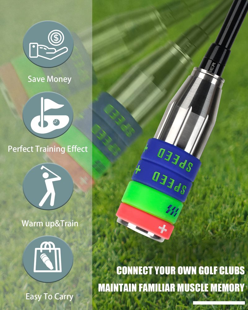 Big Crazy Golf Swing Speed Trainer Adjustable, Golf Training Equipment Three Weight Configuration Options, Golf Tempo Training Aids Connect Your Golf Clubs for Taylormade