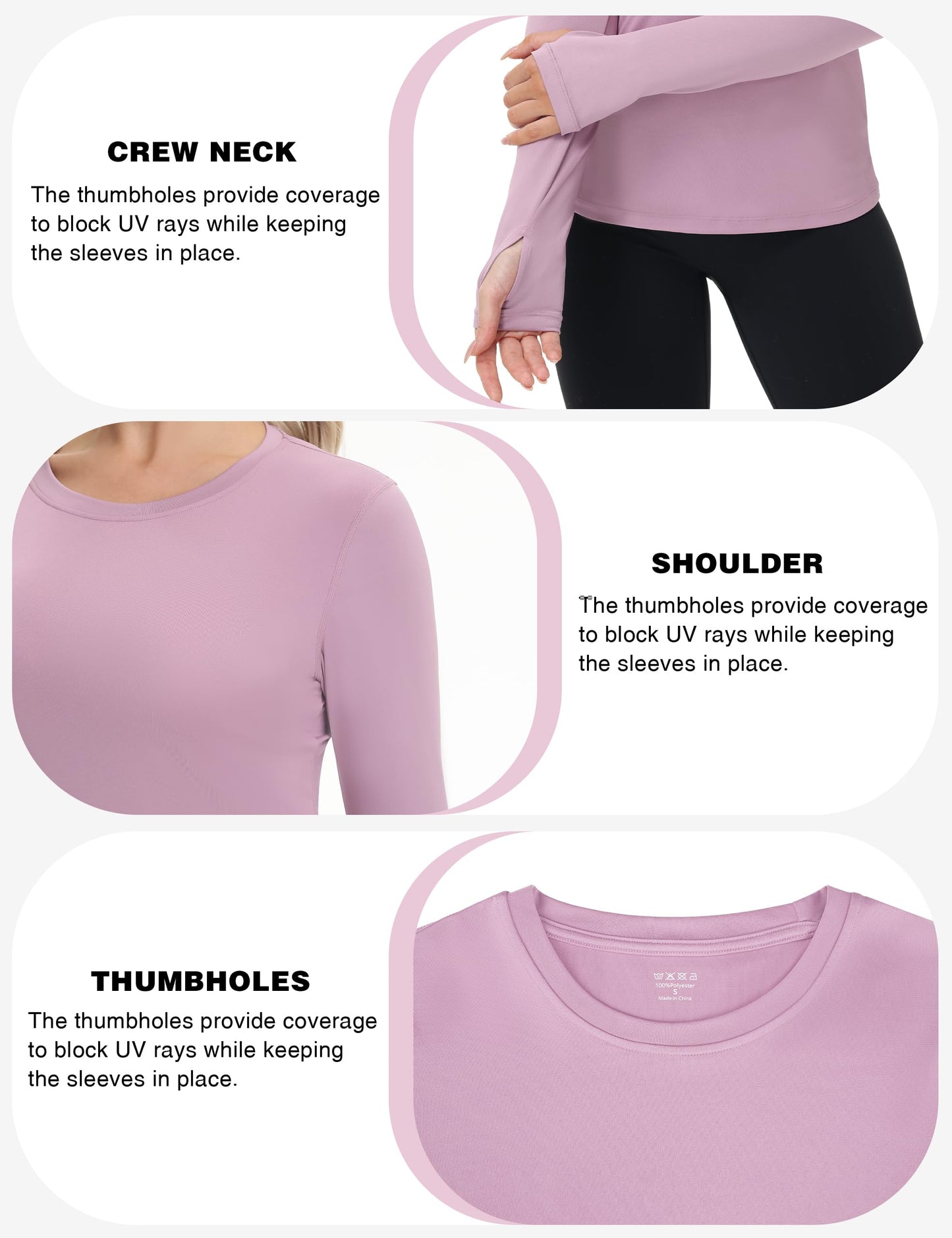 isnowood Women's Sun Protection Long Sleeve Shirts, UPF 50+ UV Rash Guard Swim Clothing, Workout Hiking Running Athletic Tops