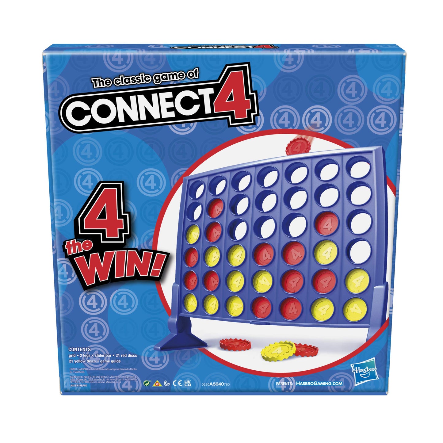 Hasbro Gaming Connect 4 Classic Grid, 4 in a Row Game, Strategy Board Games for Kids, 2 Players for Family and Kids, Easter Gifts for Boys and Girls, Ages 6+