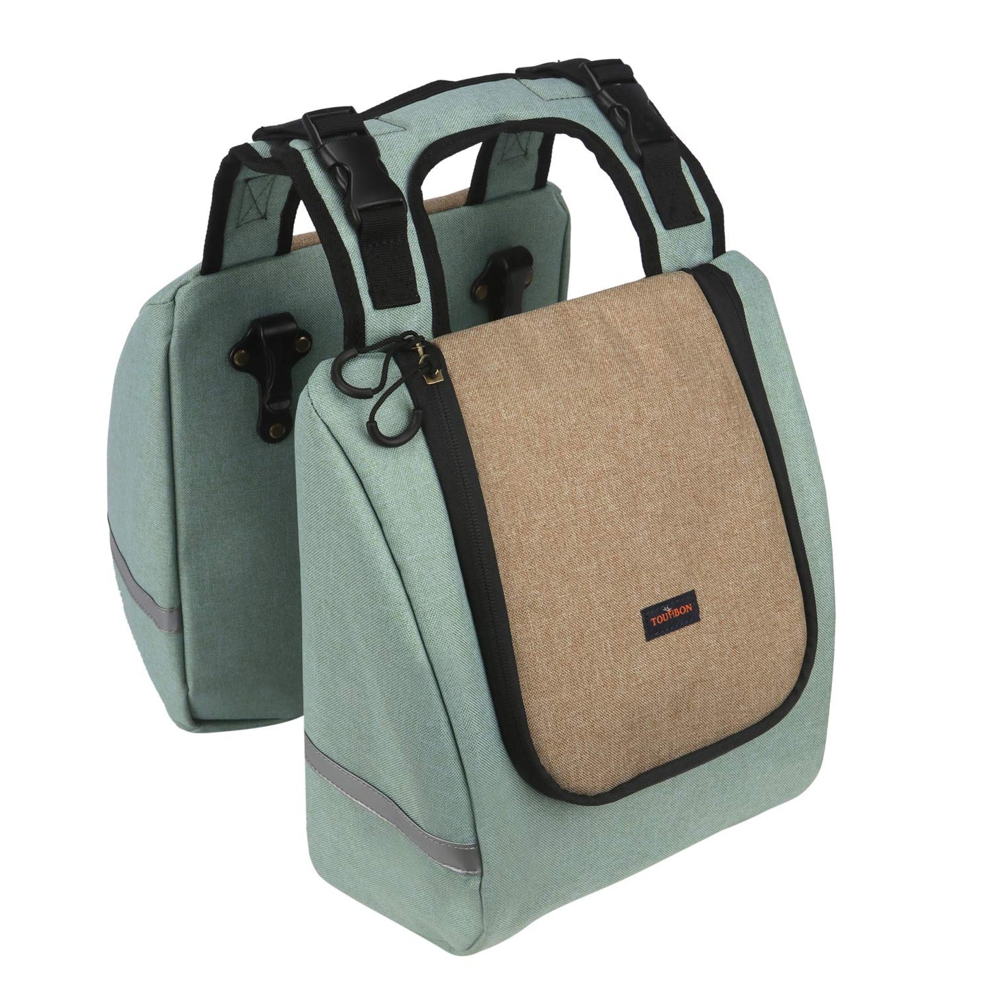 Tourbon Nylon Bicycle Bike Pannier Insulated Lunch Bag Cooler Box 2 Compartment