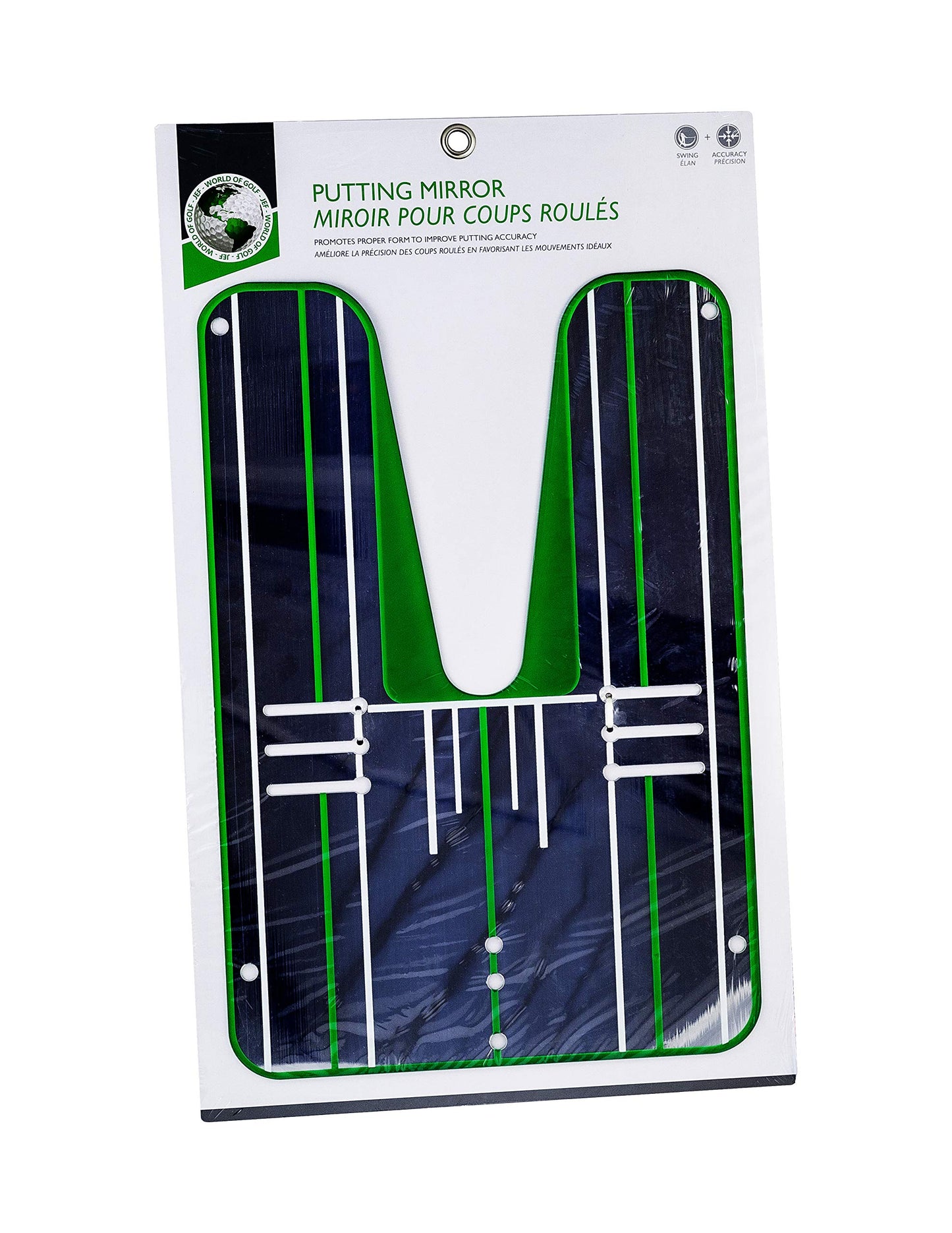 JEF World of Golf Putting Mirror- Silver- Instant Visual Feedback