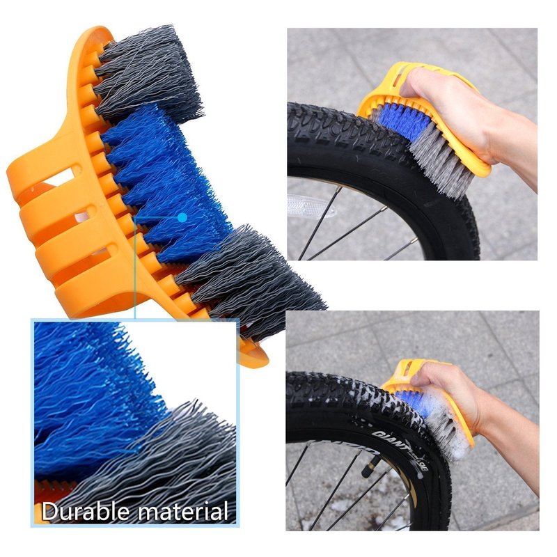 Oumers Bicycle Clean Brush Kit, 10pcs Motorcycle Bike Chain Cleaning Tools Make Chain/Crank/Tire/Sprocket Cycling Corner Stain Dirt Clean, Durable/Practical fit All Bike