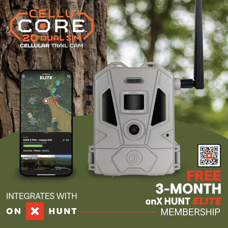 Bushnell CelluCORE 20 Trail Camera - 20MP Images, 1080p HD Video, No Glow Night Vision | Slate Green
