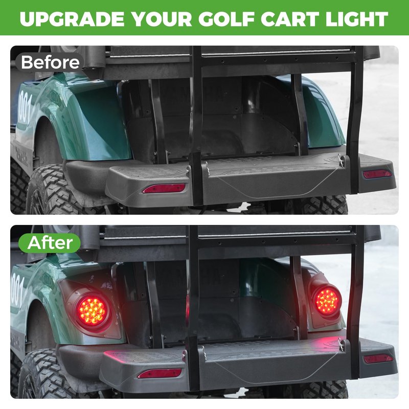10L0L Golf Cart Tail Light for Yamaha G29 Drive 2007-2016 Gas/Electric, Golf Cart Rear Light Kit, 12V Compatible Lighting Assembly Driver & Passenger Side Replacement (3Pin Connector Included)
