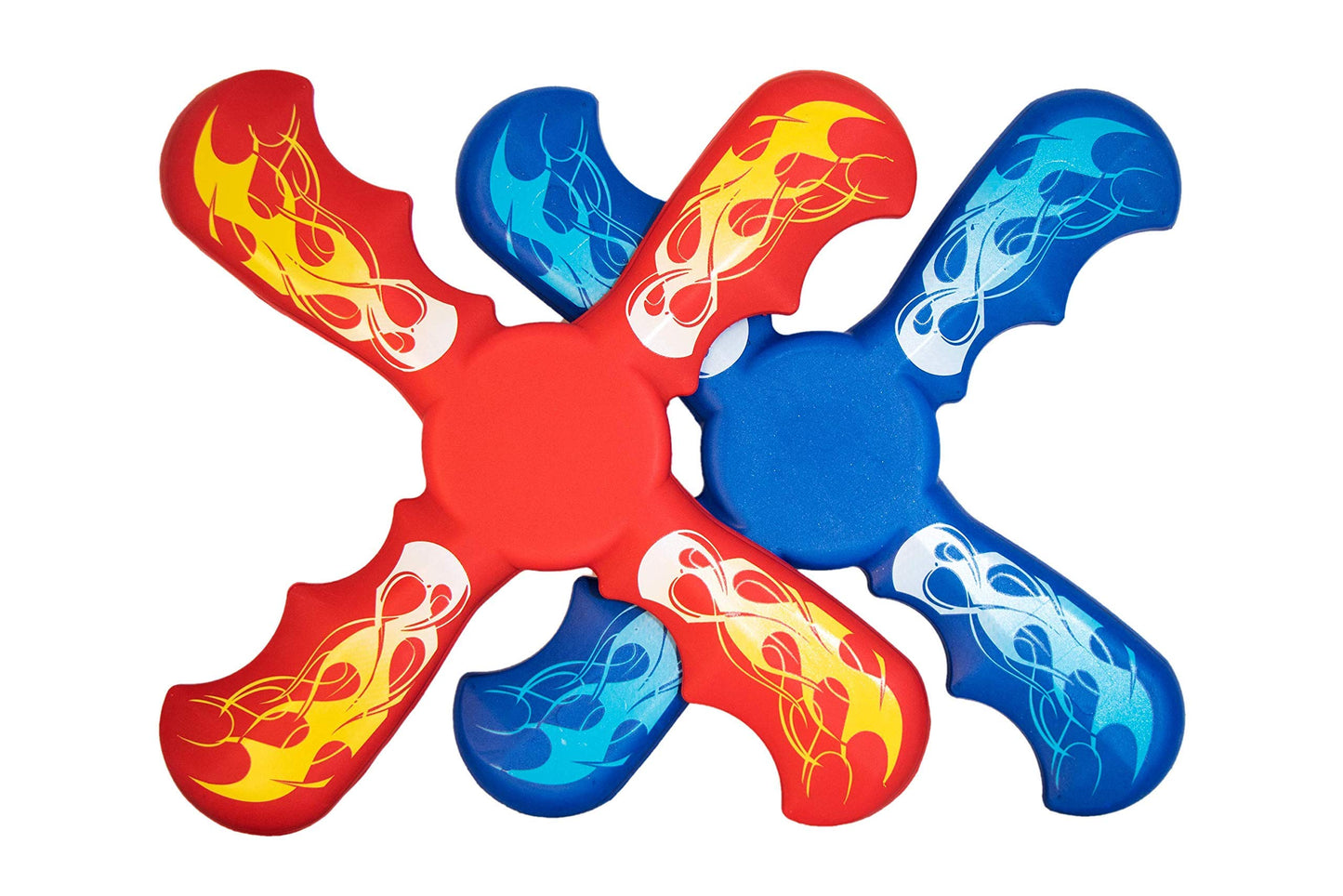 Rackrang Boomerang for Kids & Adults, Soft and Safe for Indoor and Outdoor Use, 2 Pack, Red & Blue