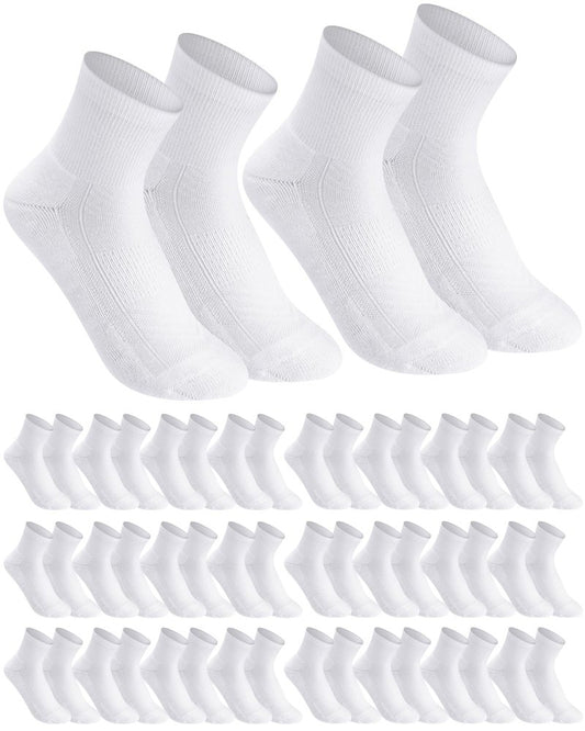 Langyiwee 30 Pack Cotton Men Athletic Ankle Socks Bulk Moisture Cushioned Wicking Quarter Sports Socks for Men Women