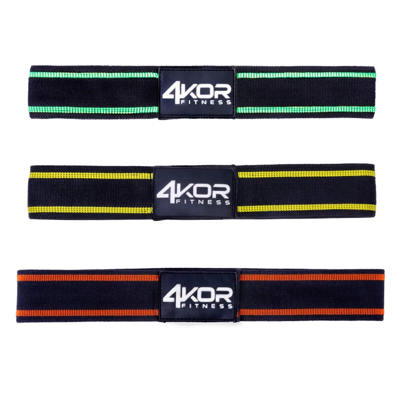 4KOR Resistance Fit Bands - Set of 3 | Tone & Lift Glutes, Arms & Legs - Exercise Band for Strength Training, Yoga, Stretching, Barre or Pilates Workout - 3 Levels of Comfortable Resistance
