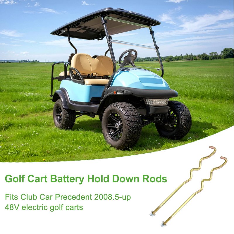 10L0L Golf Cart Battery Hold Down Rod with Nuts for Club Car Precedent Electric Years 2008.5 - Up Replace OEM# 1033577-01 103374801 2-Pack