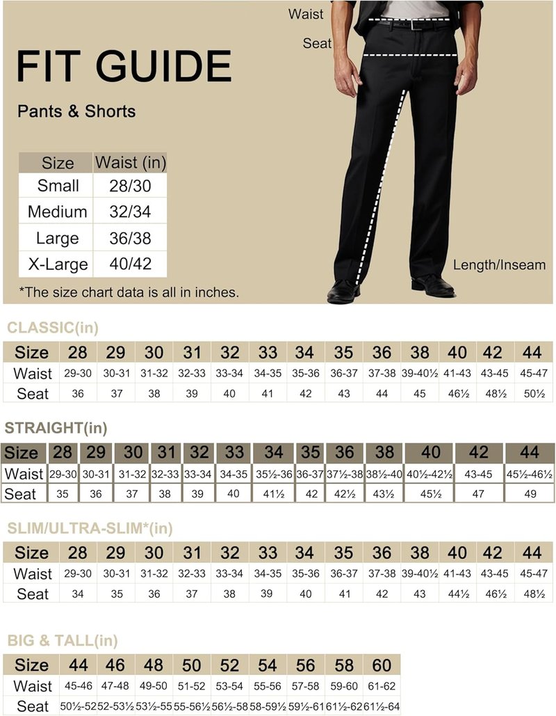 Men's Hidden Expandable Waist Dress Pants - Premium Stretch Texture for Work & Weekend | Comfortable Fit