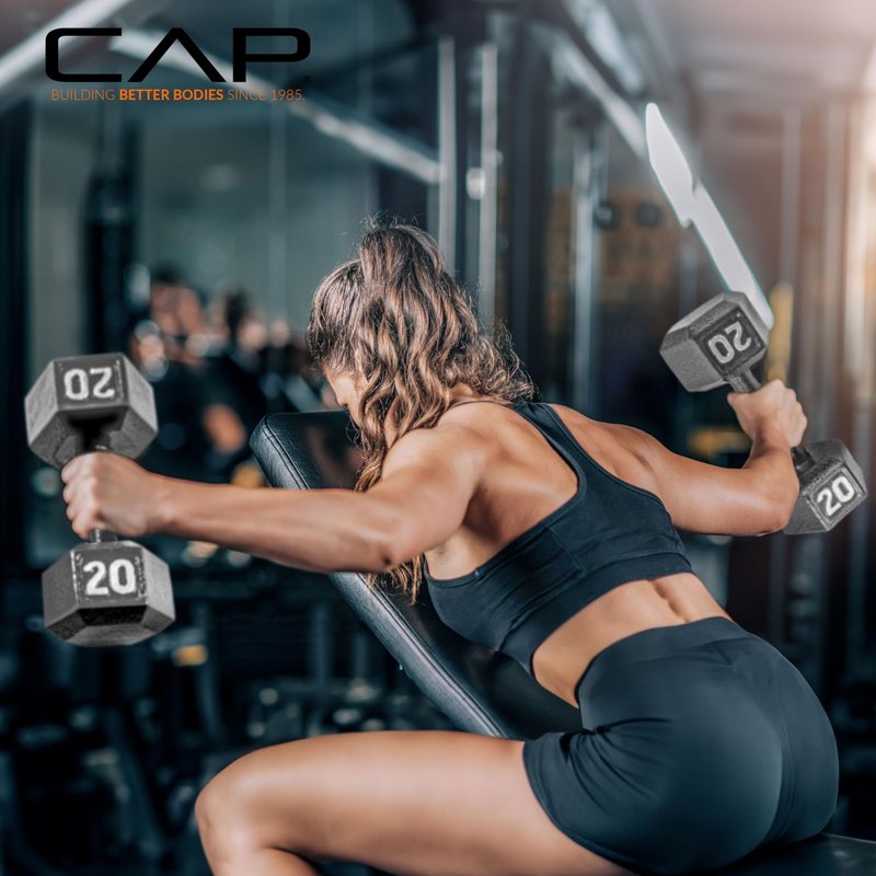 CAP Cast Iron Hex Dumbbell, Pair, 15 lb