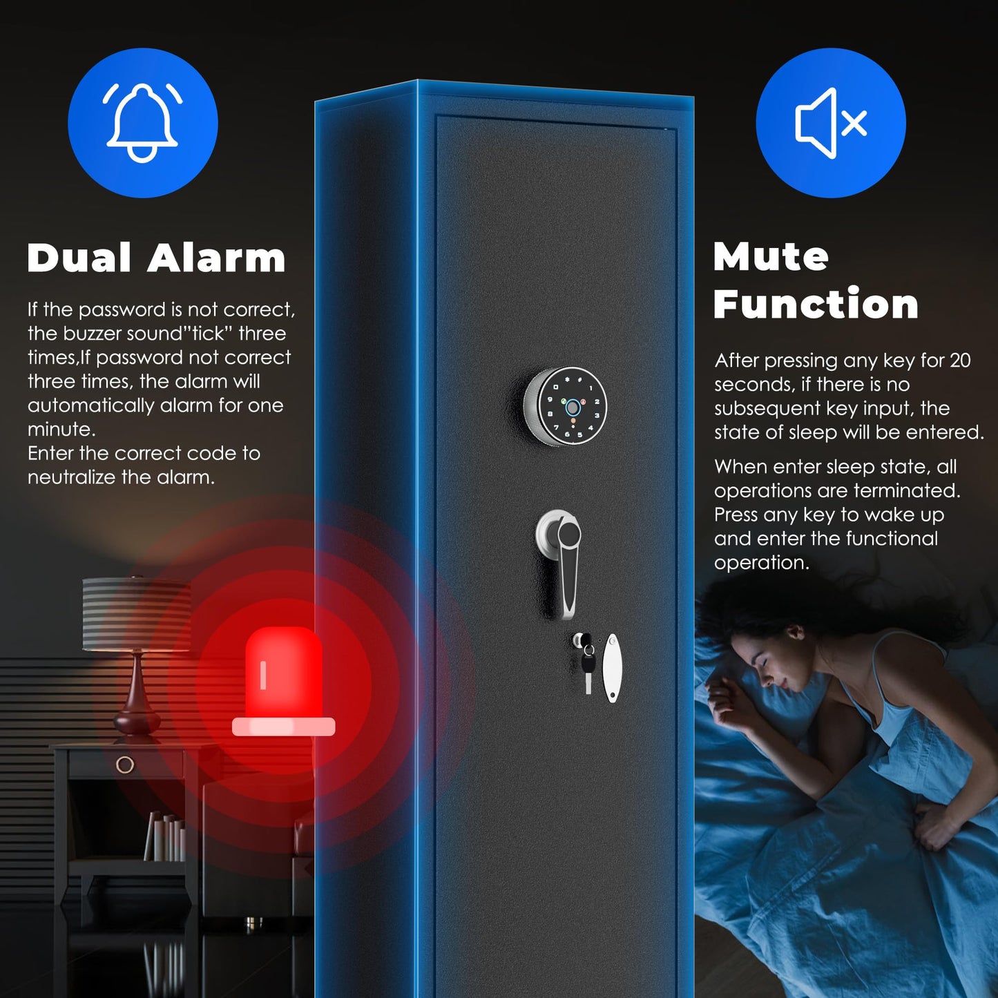 INTERGREAT 5-6 Gun Safes,Gun Safe for Rifles and Pistols,Shotgun Rifle Safe,Gun Safes for Rifle and Shotguns,Long Gun Cabinets with Fingerprint/Digital Keypad/Removable Shelf for Rifles Safes