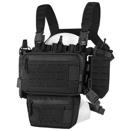 VOTAGOO Chest Rig-Tactical Chest Rig，Molle Modular Micro Fight Chest Rigs Adjustable&Detachable with 5.56/7.62 Magazine Pouch